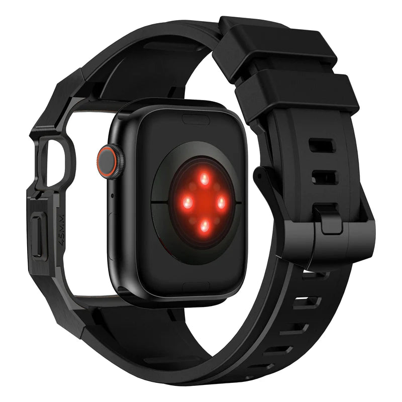 Stainless Steel Case With Rubber Band for Apple Watch.