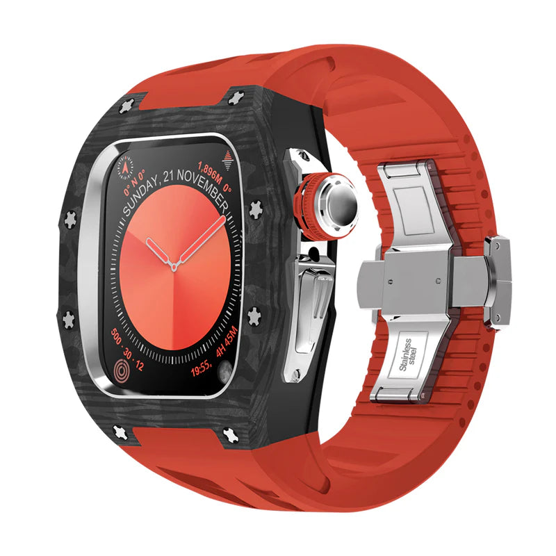 RM7013 Carbon Fiber Case Retrofit Kit For Apple Watch S10.