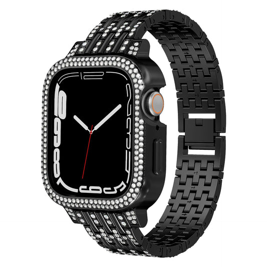 Bling Diamond Case with Sparkle Band for Apple Watch Series 9/8/7 (41mm/45mm).