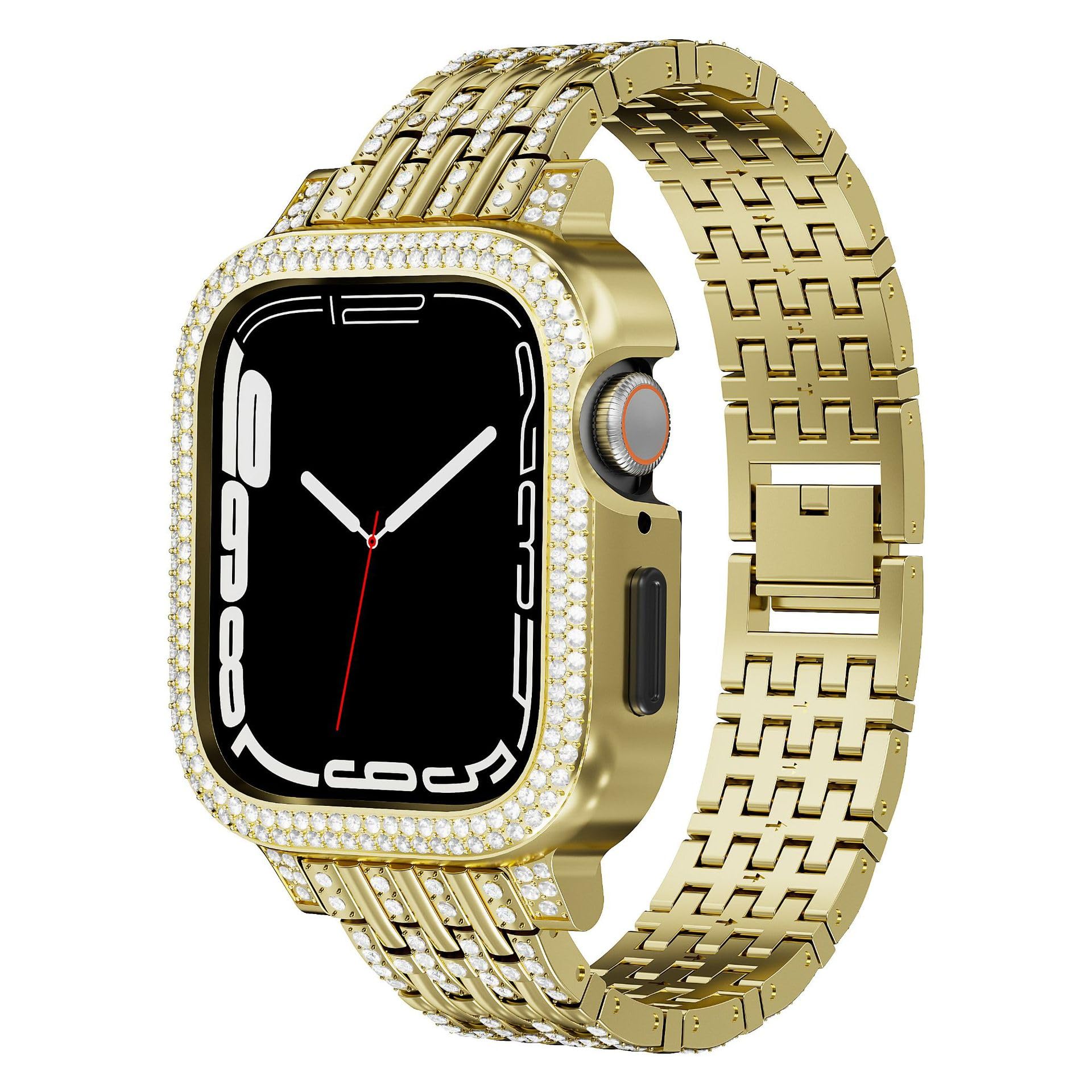 Bling Diamond Case with Sparkle Band for Apple Watch Series 9/8/7 (41mm/45mm).