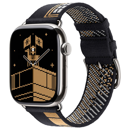 Classic Woven Nylon Band with Retro Check Pattern for Apple Watch