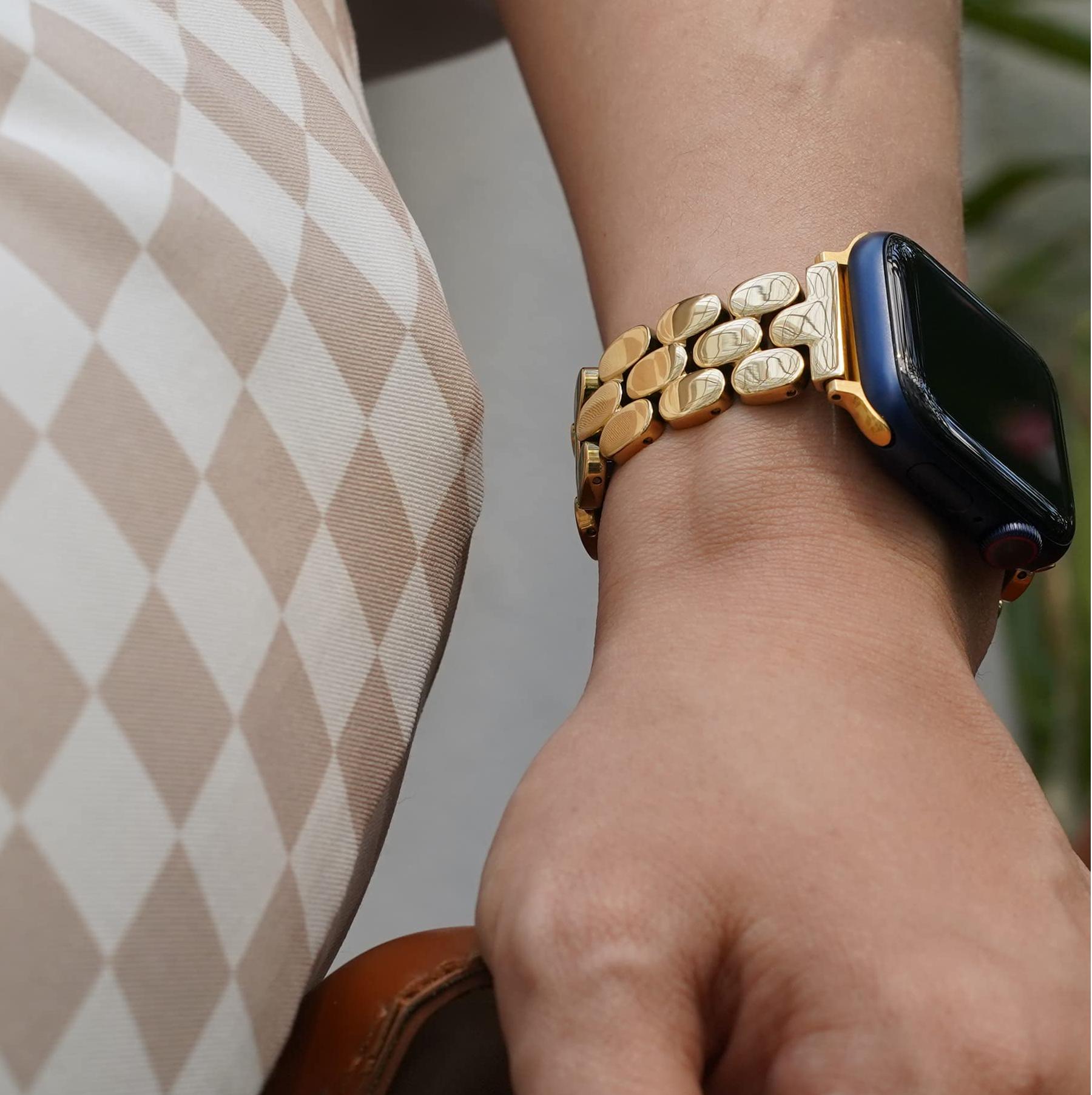 Cute Dot Triple-Bead Stainless Steel Band for Apple Watch.