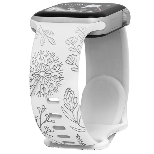 Engraved Dandelion Silicone Band for Apple Watch