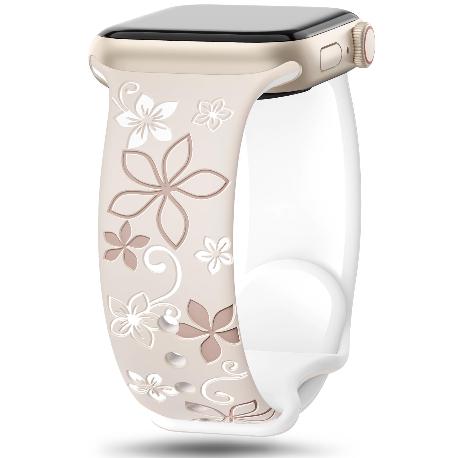Floral Engraved Band for Apple Watch.