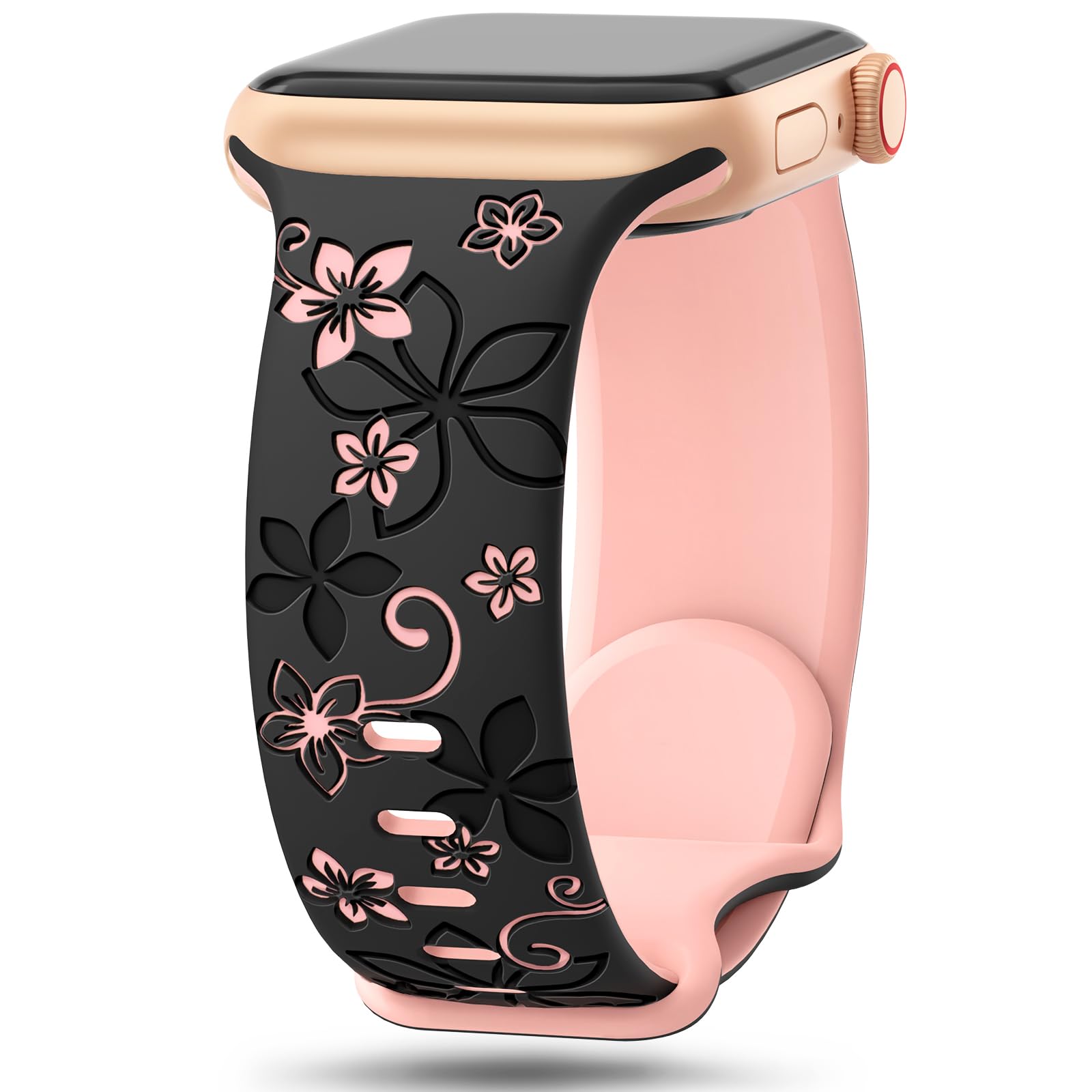 Floral Engraved Band for Apple Watch.