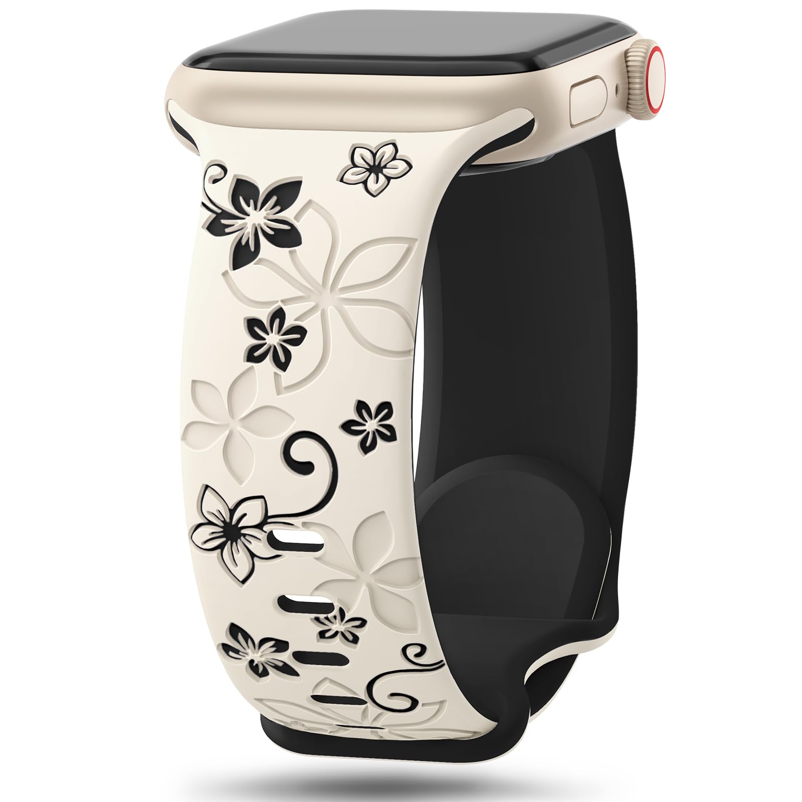 Floral Engraved Band for Apple Watch.