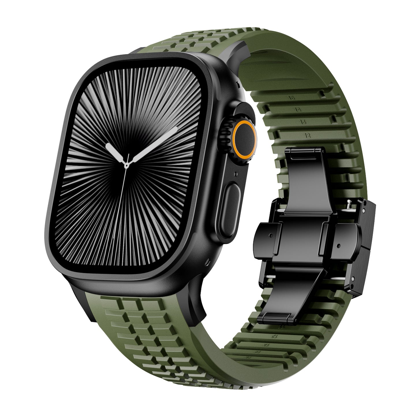 Fluoro Rubber Butterfly Clasp Strap for Apple Watch