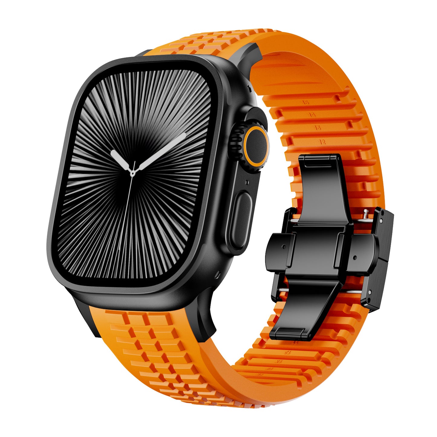 Fluoro Rubber Butterfly Clasp Strap for Apple Watch