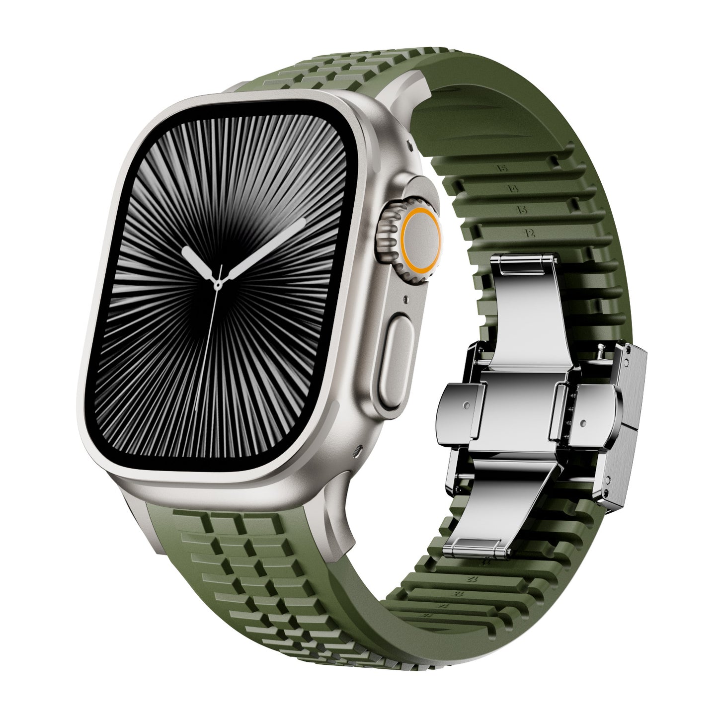 Fluoro Rubber Butterfly Clasp Strap for Apple Watch
