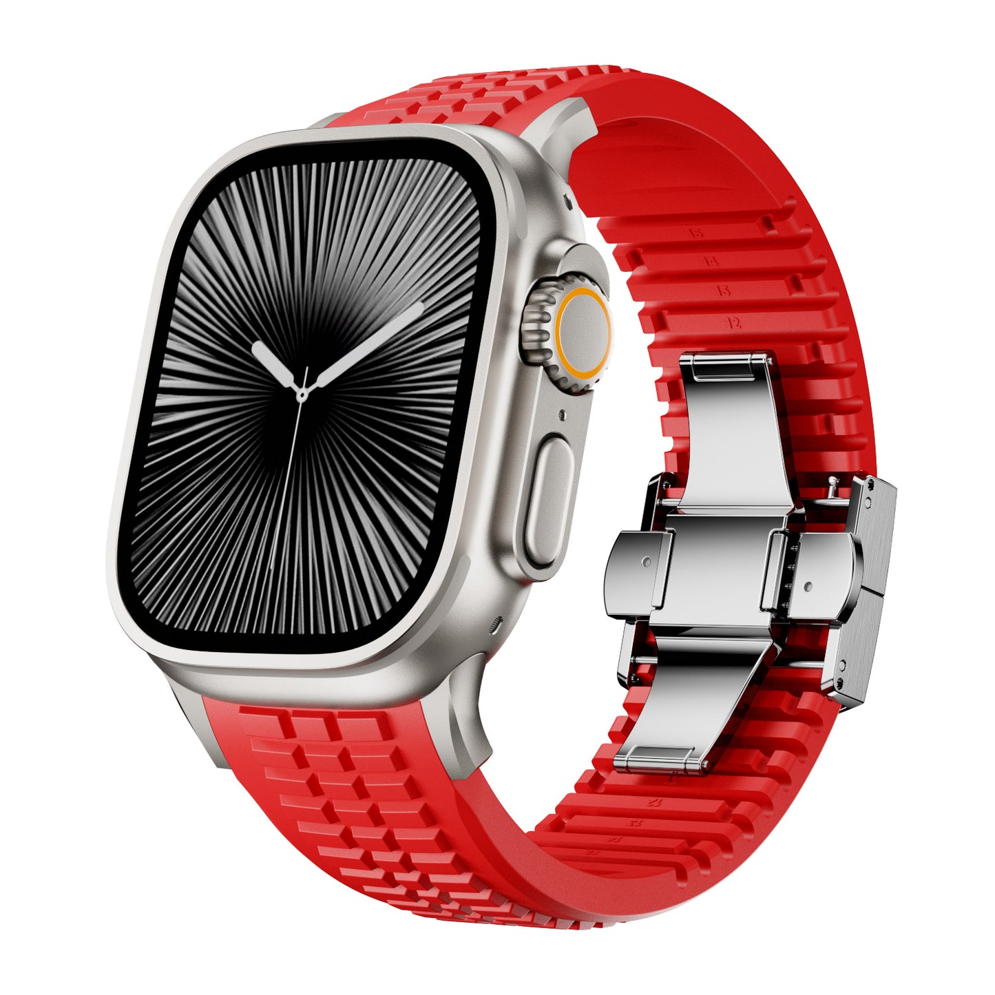 Fluoro Rubber Butterfly Clasp Strap for Apple Watch