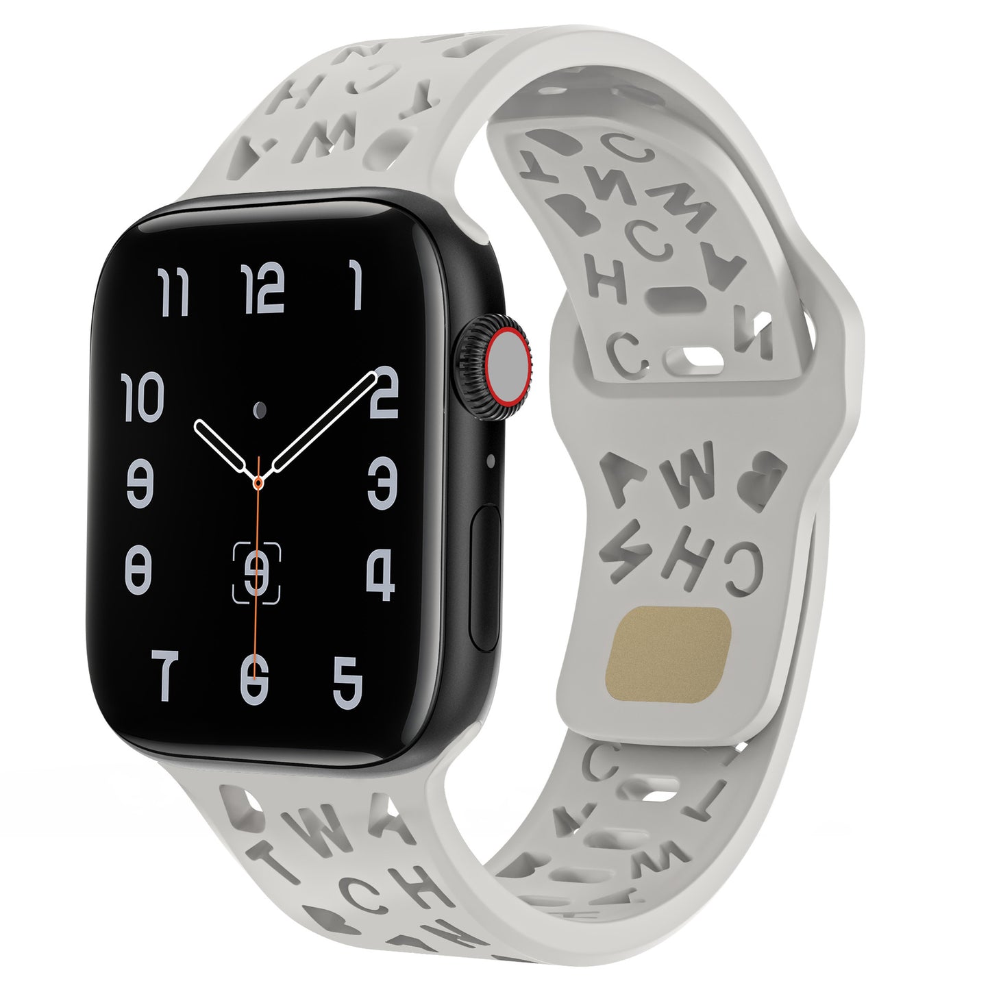 Letter Cutout Silicone Band for Apple Watch