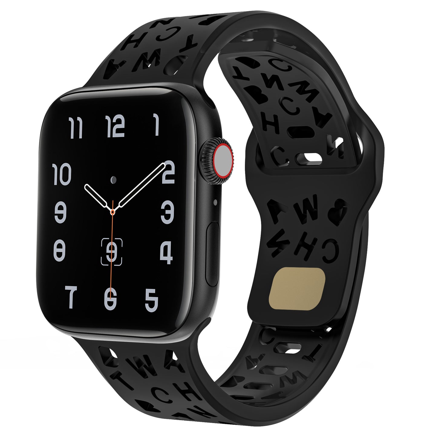 Letter Cutout Silicone Band for Apple Watch