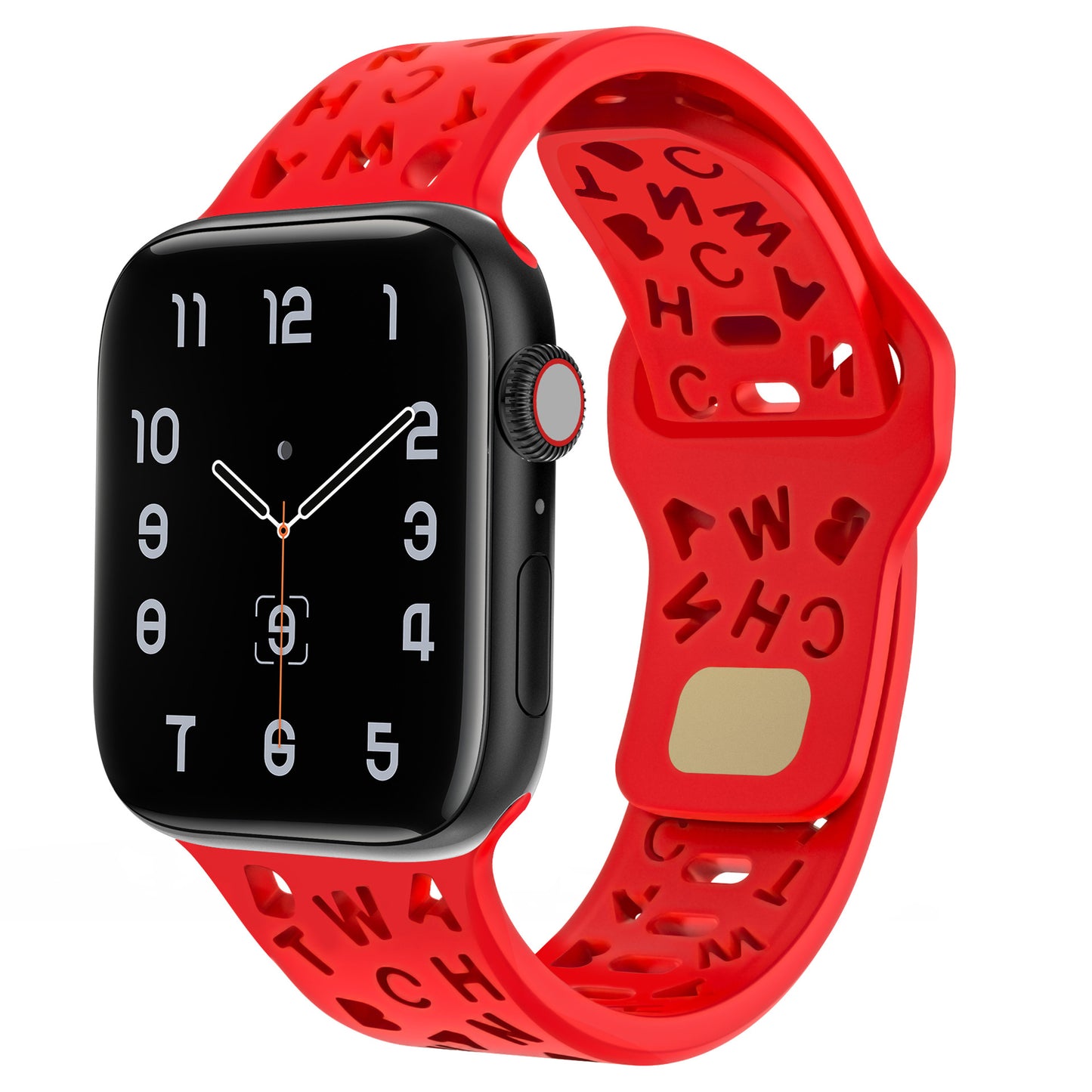 Letter Cutout Silicone Band for Apple Watch