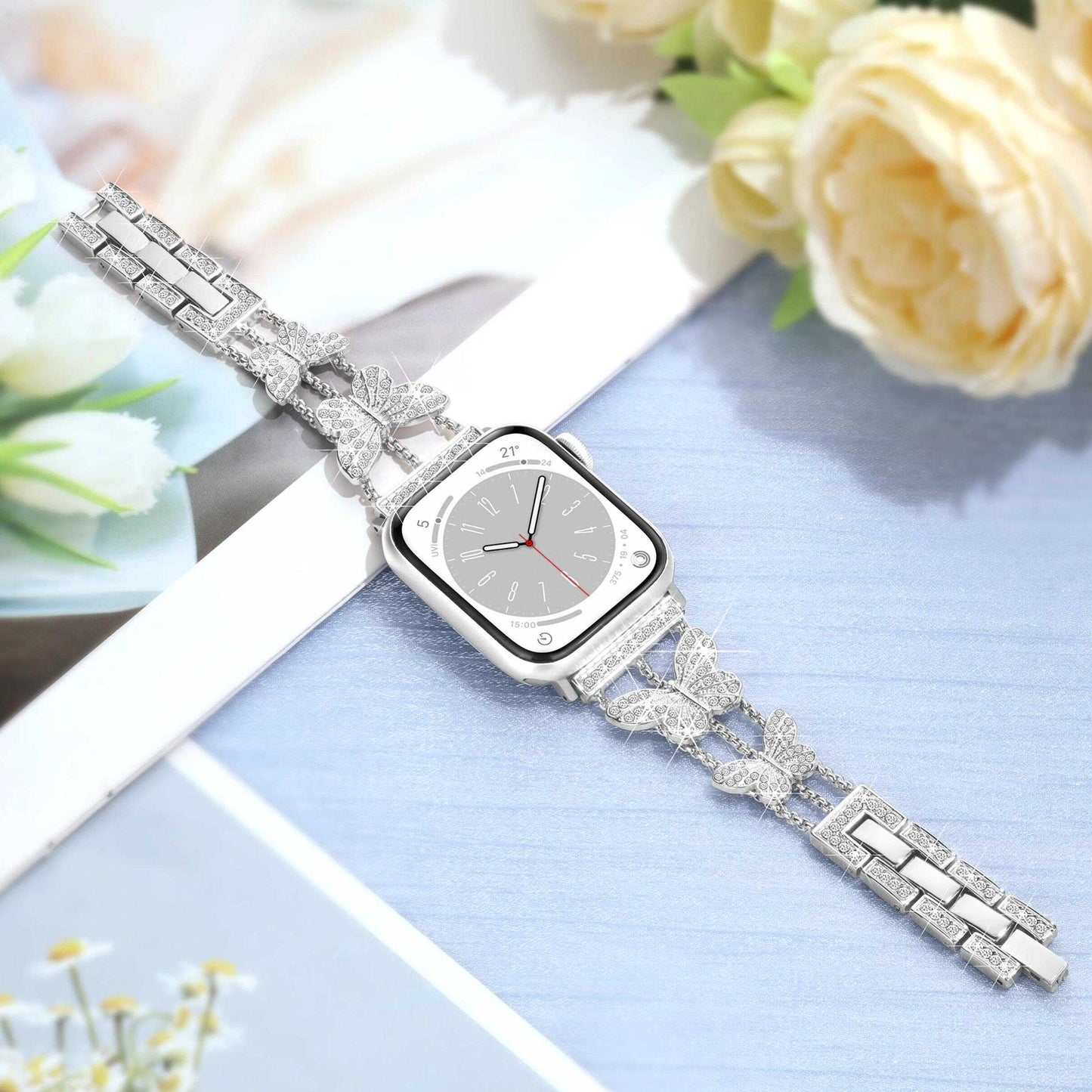 Luxe Butterfly Crystal Bracelet Band for Apple Watch.