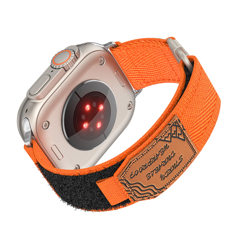 Nylon Band for Apple Watch with Leather Patch