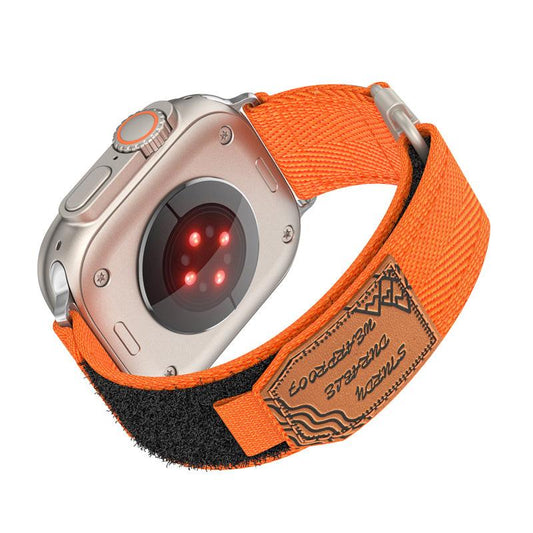 Nylon Band for Apple Watch with Leather Patch