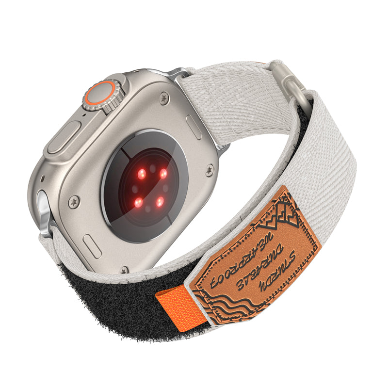 Nylon Band for Apple Watch with Leather Patch