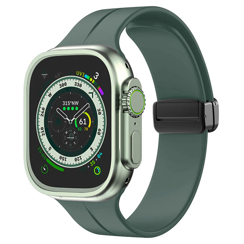Simple Silicone Magnetic Folding Band For Apple Watch.