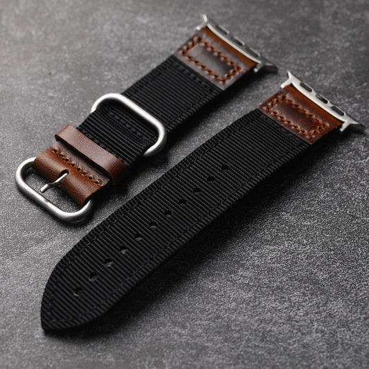 Handmade Nylon Leather Band For Apple Watch.