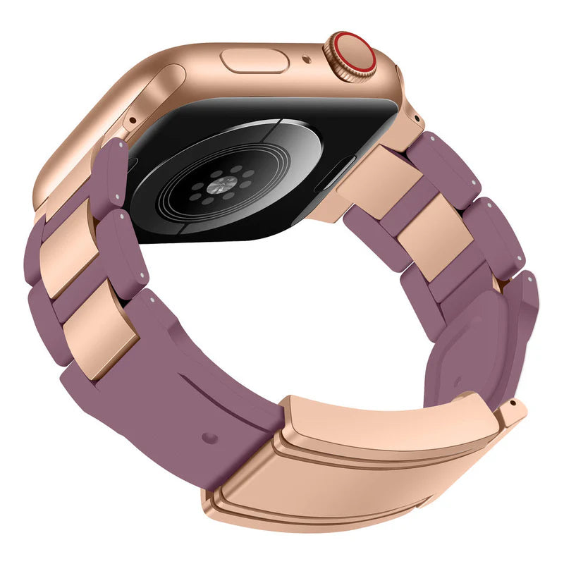 T-Type Magnetic Snap Stainless Steel Silicone Band For Apple Watch