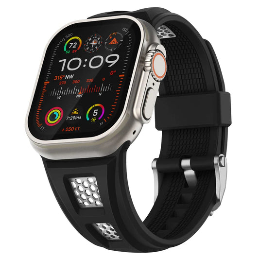 Grid Rugged Silicone Sport Band For Apple Watch.