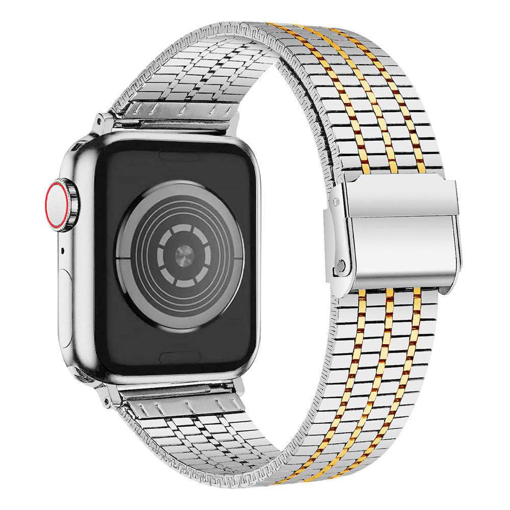 Seven-Bead Stainless Steel Band with Double Safety Clasp for Apple Watch