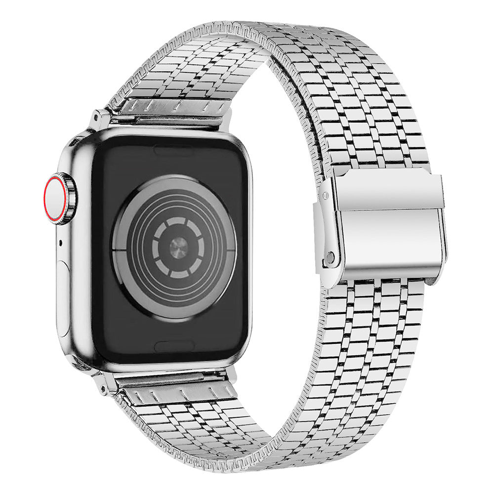 Seven-Bead Stainless Steel Band with Double Safety Clasp for Apple Watch