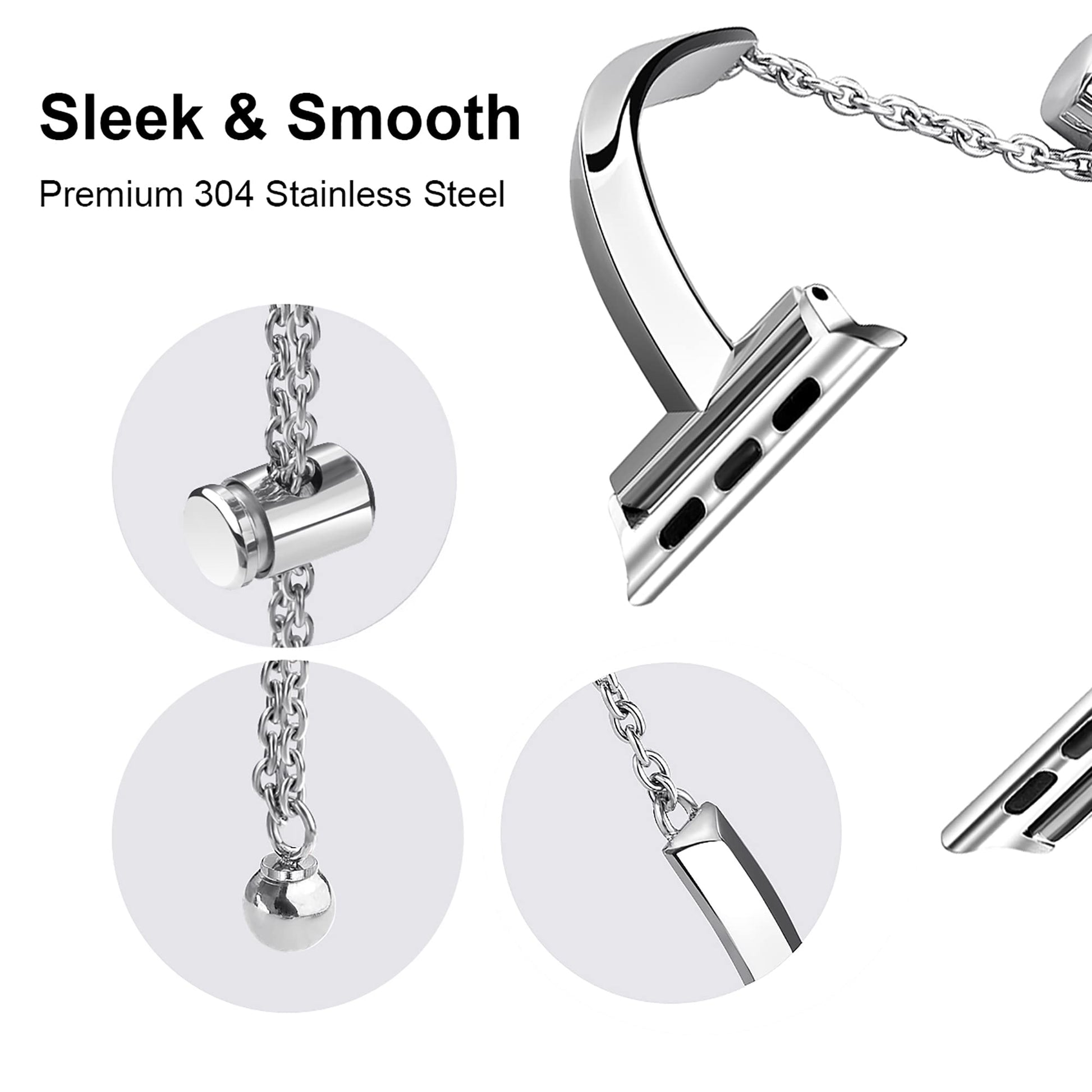 Slim Stainless Steel Bangle Band for Apple Watch.