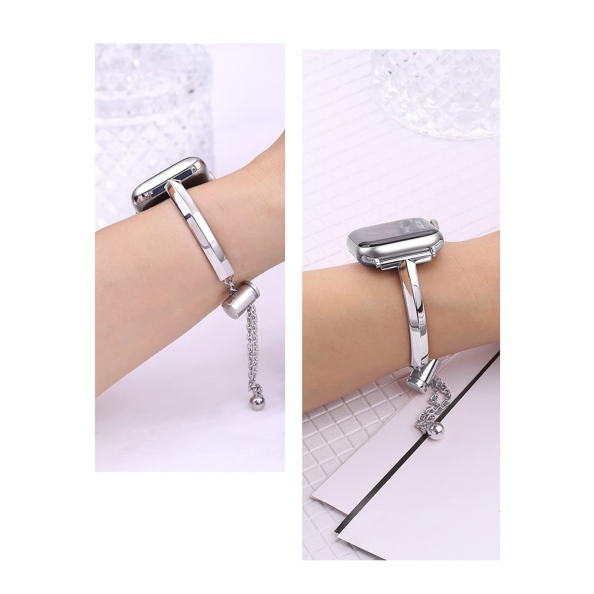 Slim Stainless Steel Bangle Band for Apple Watch.