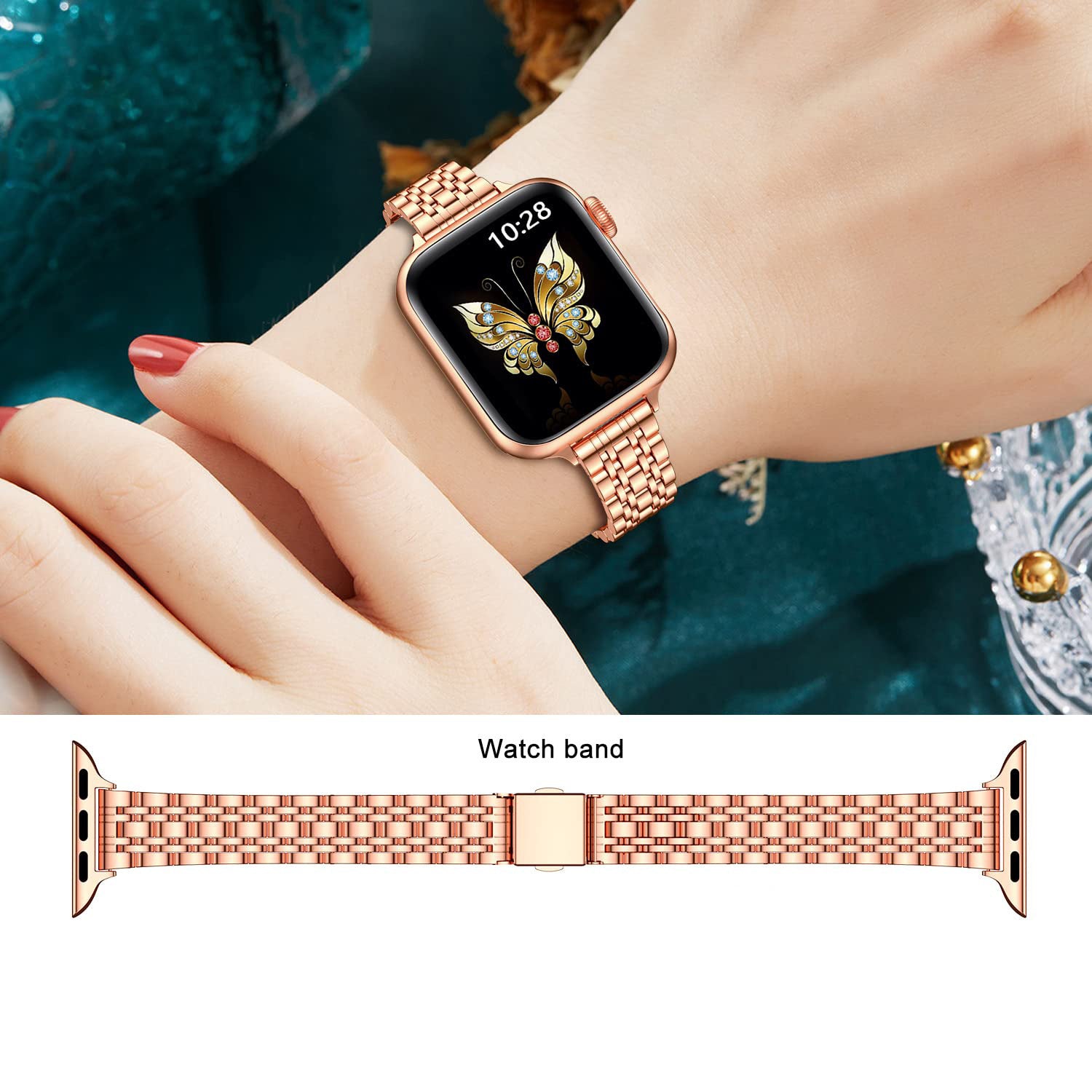 Slim Metal Apple Watch Band.