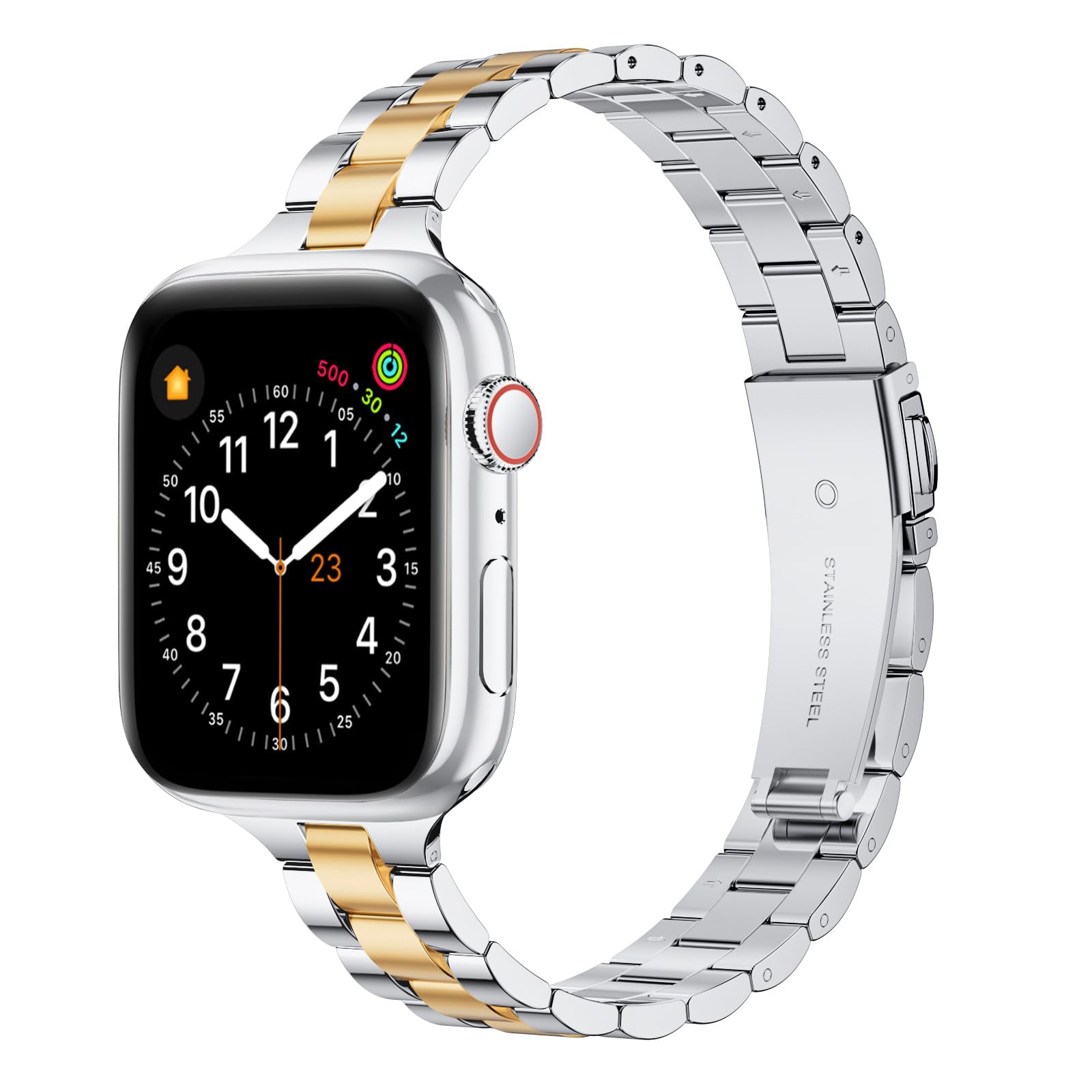 Thin Adjustable Stainless Steel Apple Watch Band for Women.
