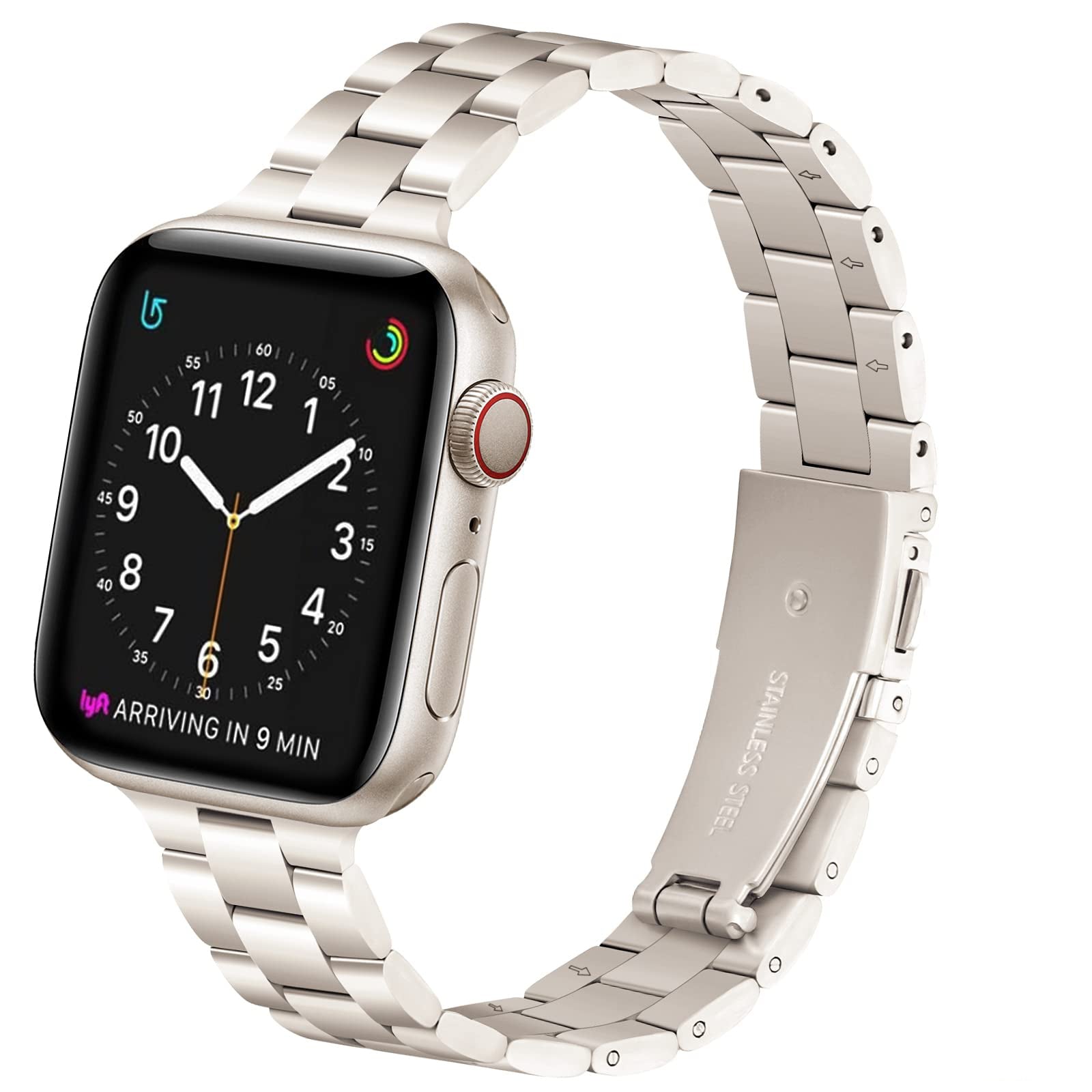 Thin Adjustable Stainless Steel Apple Watch Band for Women.