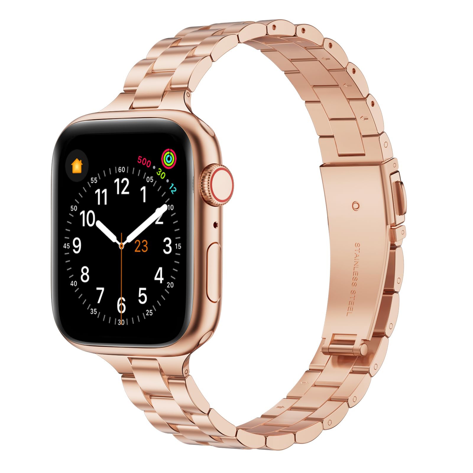 Thin Adjustable Stainless Steel Apple Watch Band for Women.
