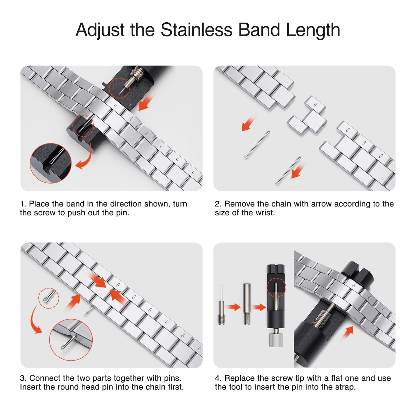 Thin Adjustable Stainless Steel Apple Watch Band for Women