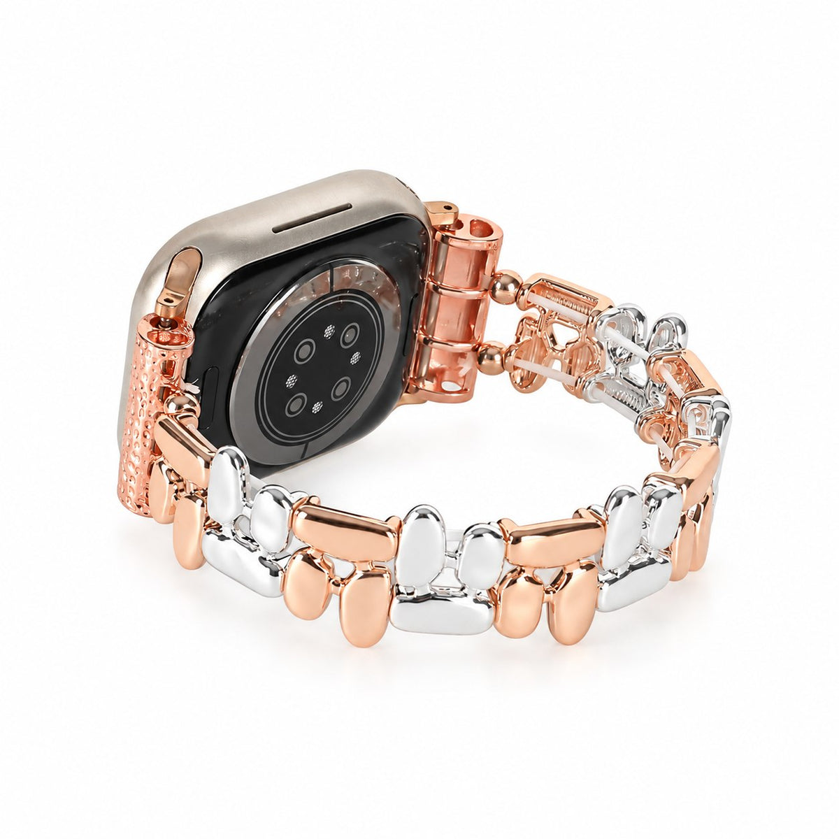 Two-Tone Sculpted Metal Link Bracelet Band for Apple Watch