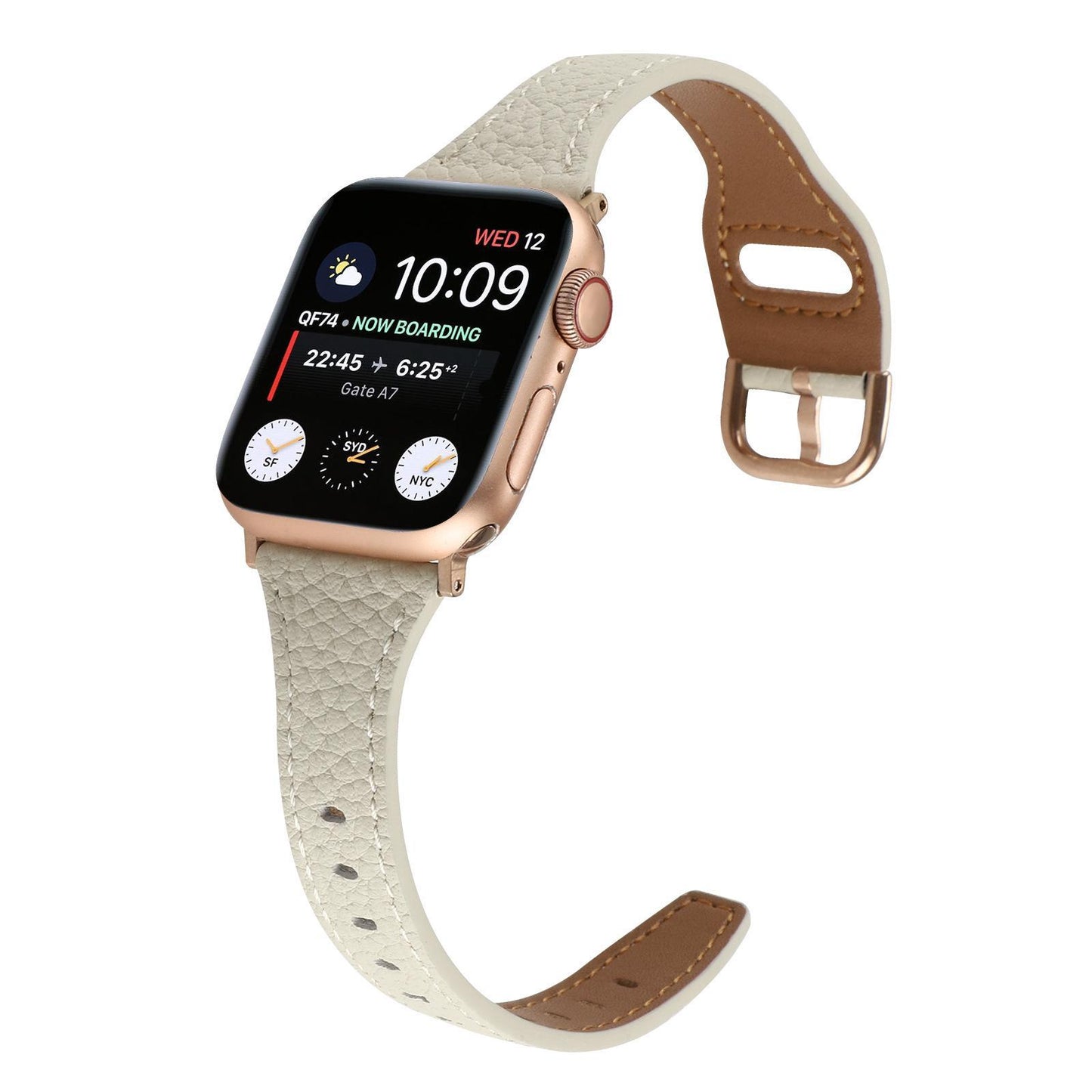 Women’s Slim Pebble Leather Band for Apple Watch