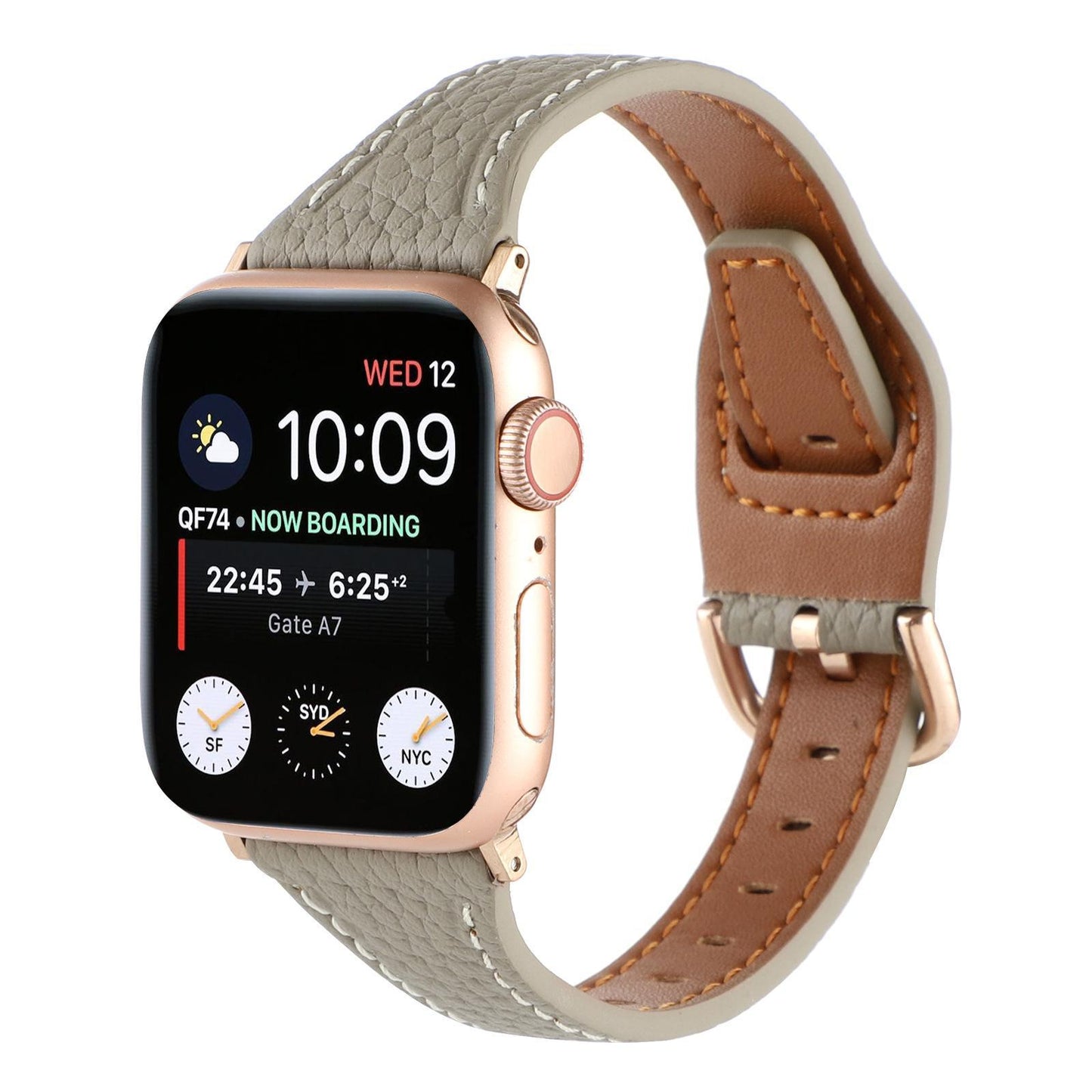 Women’s Slim Pebble Leather Band for Apple Watch