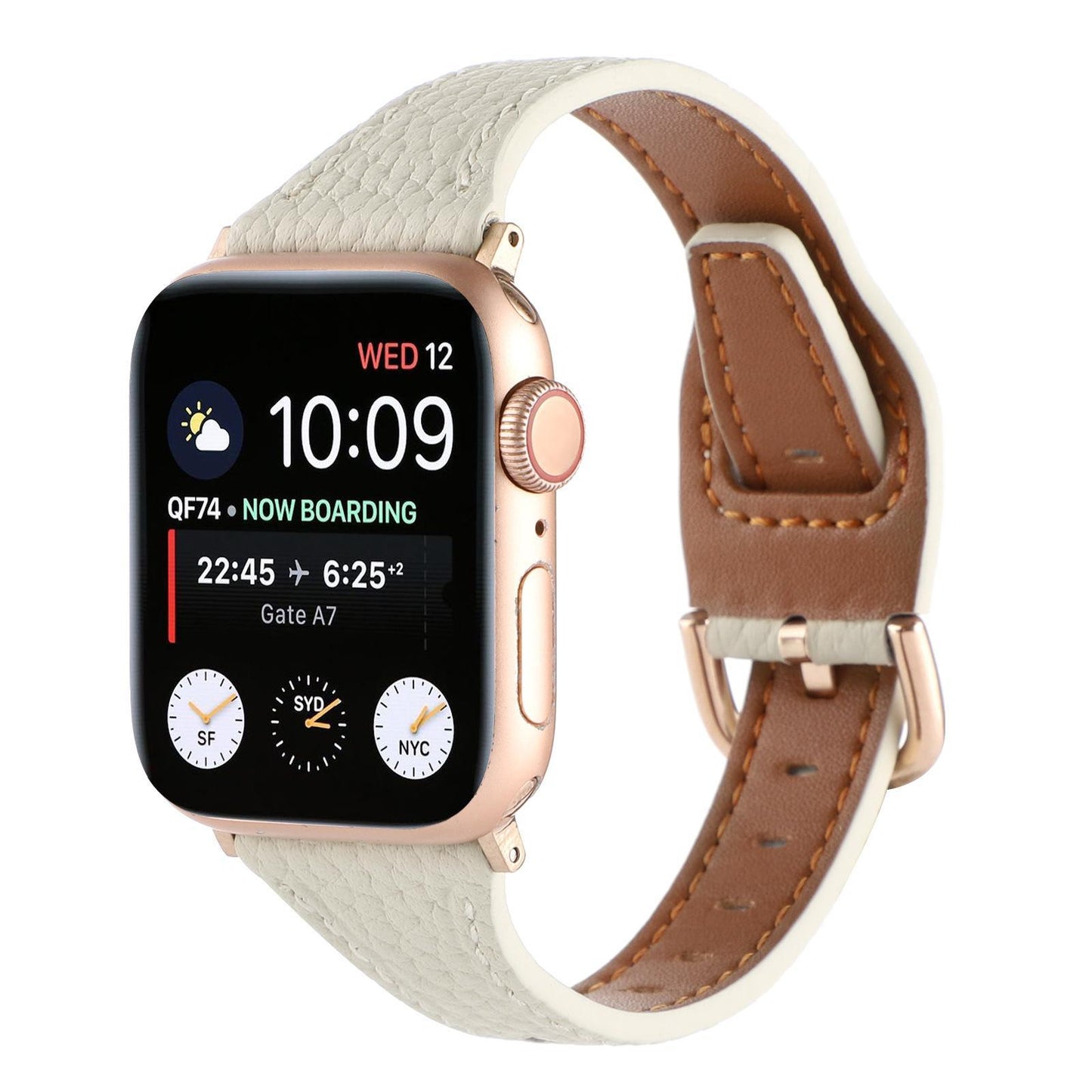 Women’s Slim Pebble Leather Band for Apple Watch
