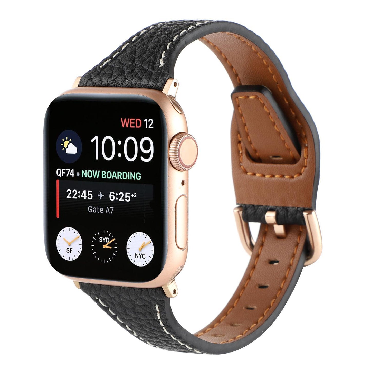 Women’s Slim Pebble Leather Band for Apple Watch