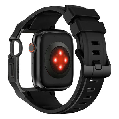 Stainless Steel Case With Rubber Band for Apple Watch.