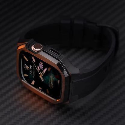 Stainless Steel Case With Rubber Band for Apple Watch.