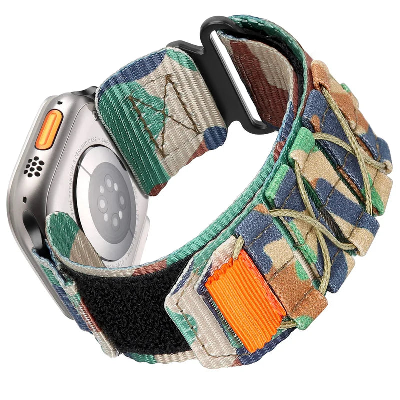 Nylon Canvas Loop Velcro Strap For Apple Watch.