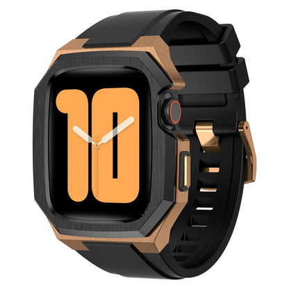 Stainless Steel Case With Rubber Band for Apple Watch.