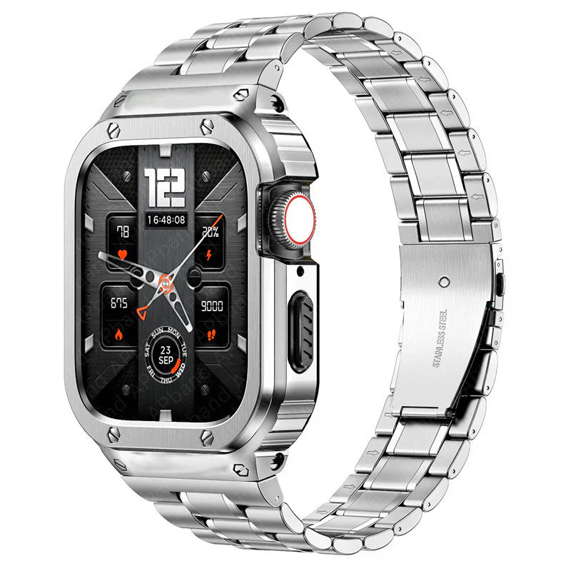 Stainless Steel Band With Case For Apple Watch