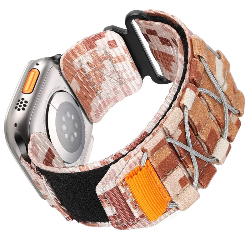 Nylon Canvas Loop Velcro Strap For Apple Watch.