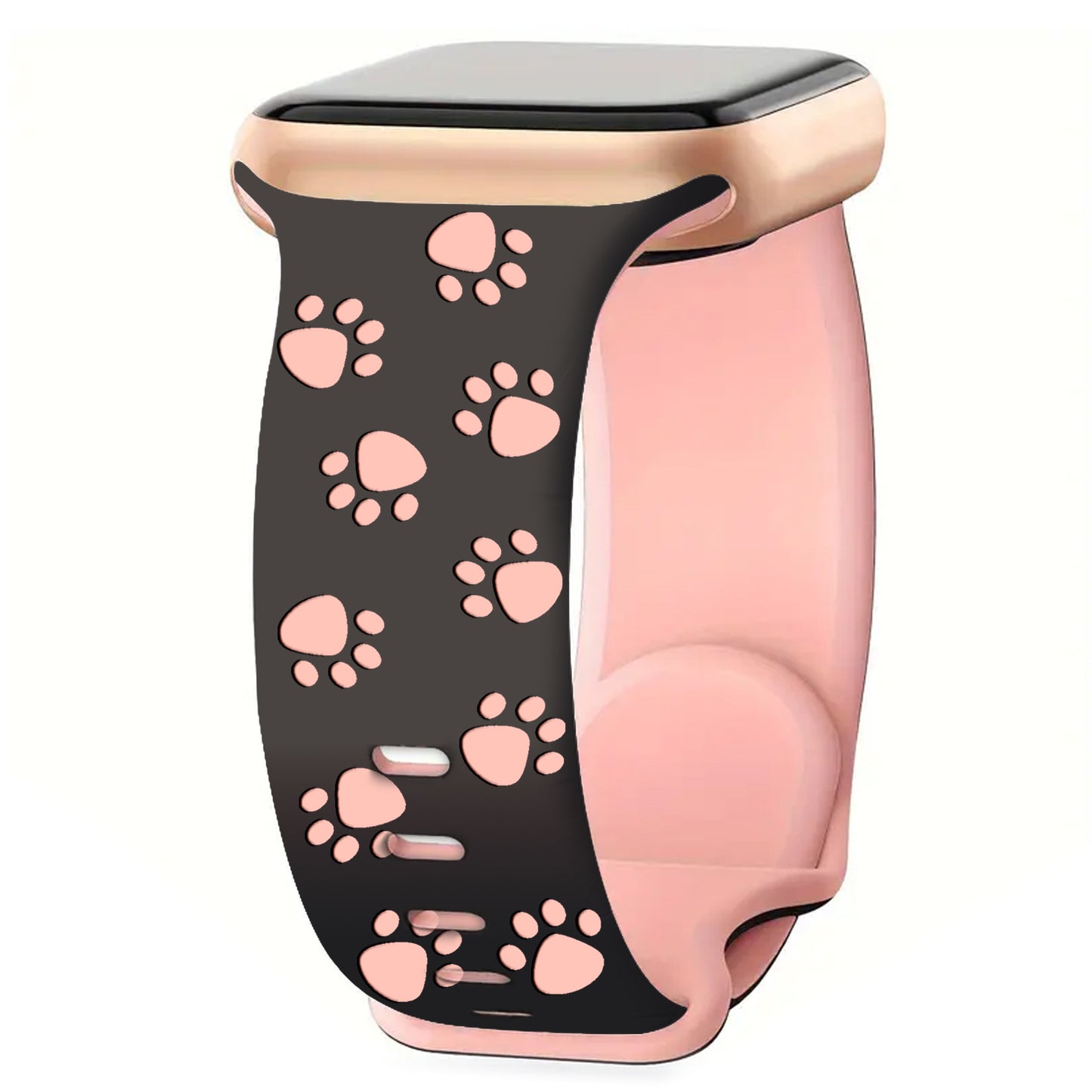 3D Paw Print Engraved Silicone Band for Apple Watch Cute Pet Style