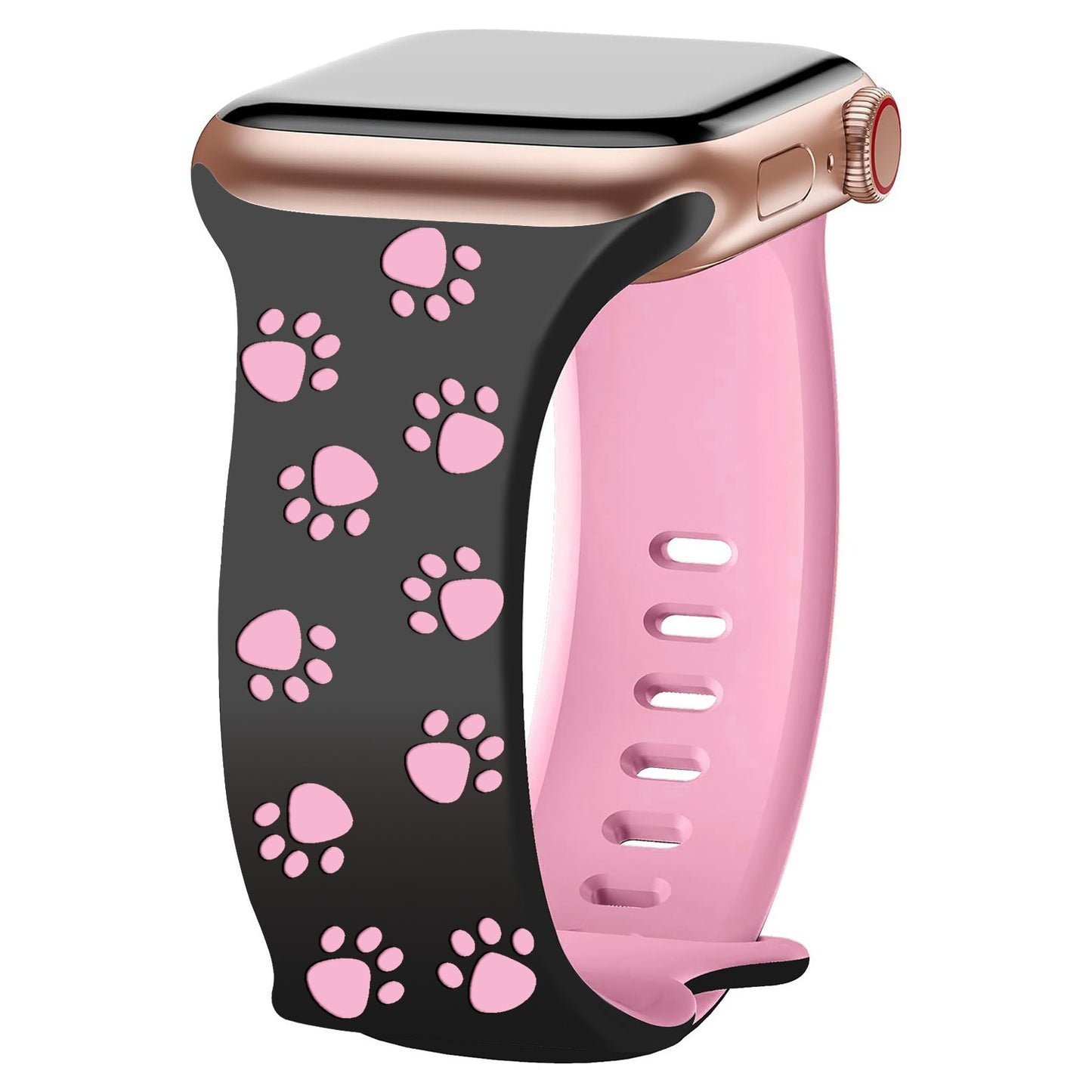 3D Paw Print Engraved Silicone Band for Apple Watch Cute Pet Style