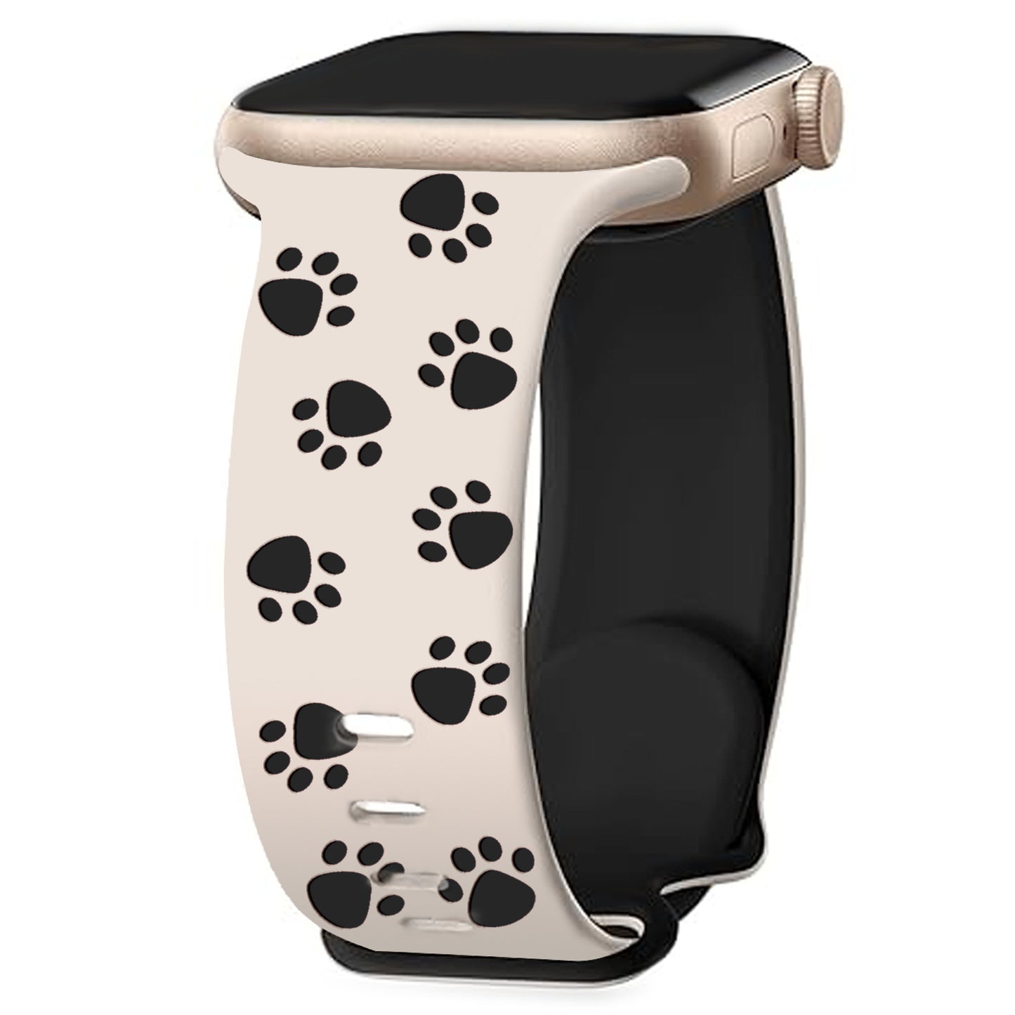 3D Paw Print Engraved Silicone Band for Apple Watch Cute Pet Style