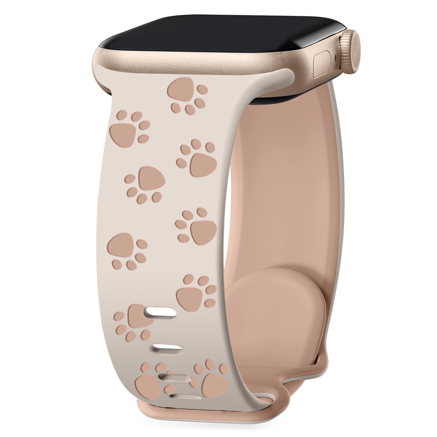 3D Paw Print Engraved Silicone Band for Apple Watch Cute Pet Style