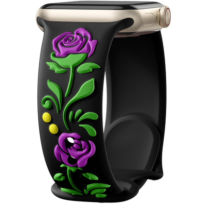 3D Rose Embossed Silicone Band for Apple Watch